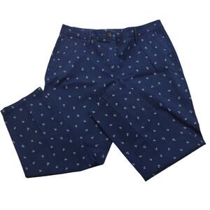 Talbots Relaxed Chinos, Blue with Anchor Pattern, Size 12P